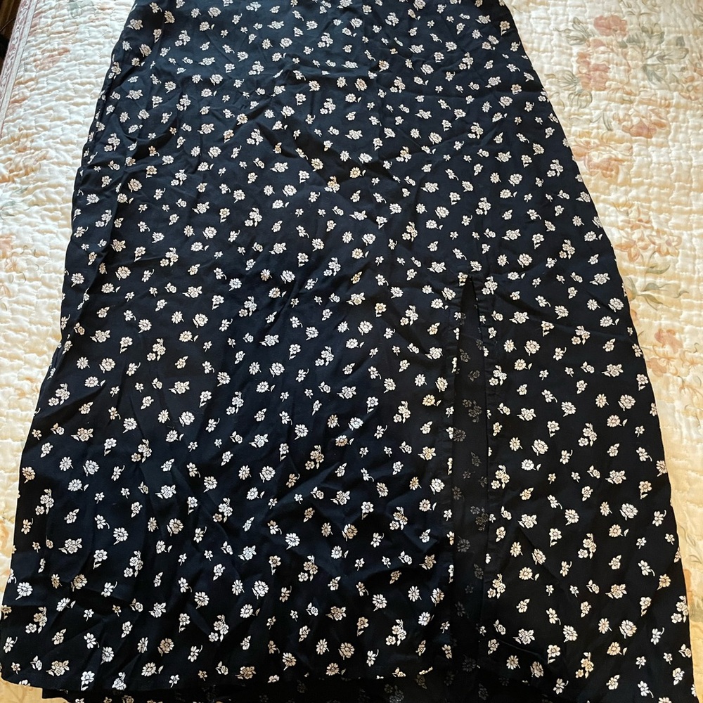 Hollister Black Floral Maxi Skirt
